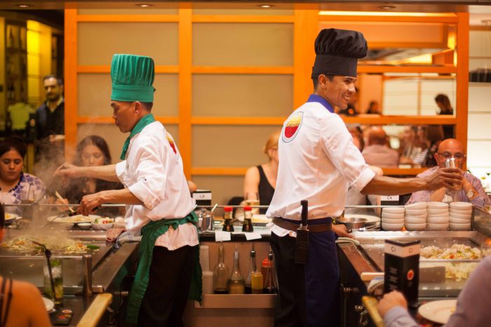 Master chefs at Sapporo Teppanyaki, one of the most well loved restaurants Merchant City Glasgow.